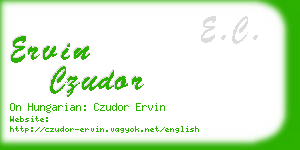 ervin czudor business card